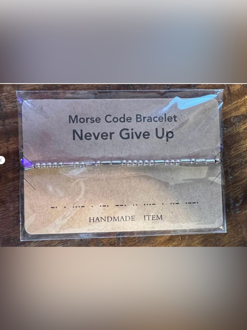 Morse Code Bracelet “Never Give Up” Silver tone  Handmade Motivational Bracelet.